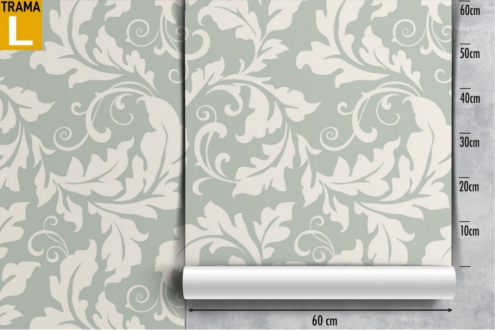 Carta da Parati foglie stilizzate vintage pattern.