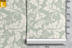 Carta da Parati foglie stilizzate vintage pattern.