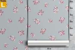 Carta da Parati natura fiori rosa raffinati pattern moderno.