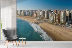 Carta da Parati paesaggio città sull'oceano