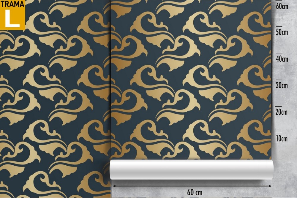 Carta da Parati onde stilizzate oro decorazione luxury.