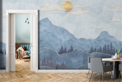 Carta da Parati Alberi Luxury Montagna Stilizzata