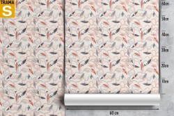 Carta da Parati decorazione astratta con foglie moderna.