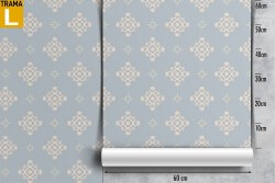 Carta da Parati damasco azzurro vintage pattern.