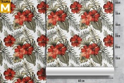 Floral Nature Tropical Leaves Vintage Wallpaper
