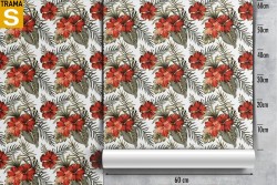Wallpaper Design and Styles Flora and Fauna Flowers Nature Tropical Leaves Vintage