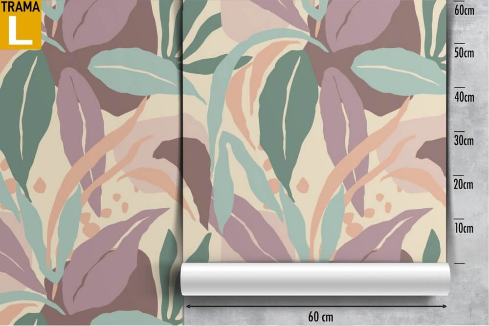Carta da Parati foglie natura pattern moderno.