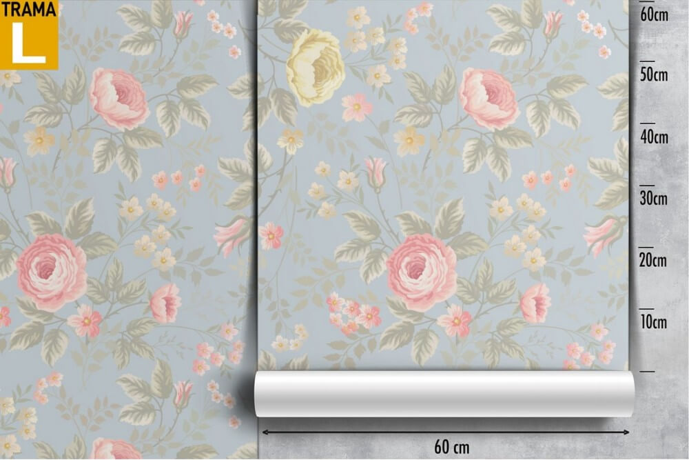 Carta da Parati fiori rosa e bianchi natura moderna.