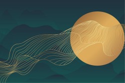 Wallpaper Design and Styles Geometric Abstract Stylized Stripes and Waves