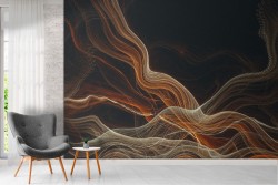 Abstract wave wallpaper futuristic smoke design