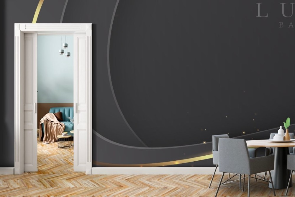 Luxury Modern Gold Lines Adhesive Wallpaper