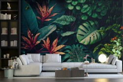 Carta da Parati foglie tropicali