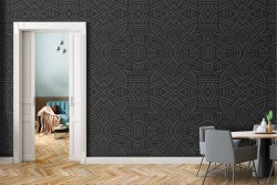 Carta da Parati Adesiva geometrica nera total black