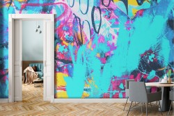 Carta da Parati graffito colori street art design moderno