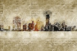 Wallpaper Design and Styles City Maps Transportation City Paintings and Watercolors Stylized