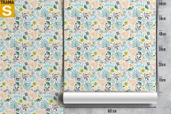 Carta da Parati Design e Stili Flora e Fauna Foglie Tropicale