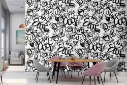 Carta da Parati decorazione fiori moderni astratti.