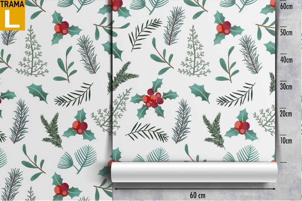 Carta da Parati natura foglie natale pattern.