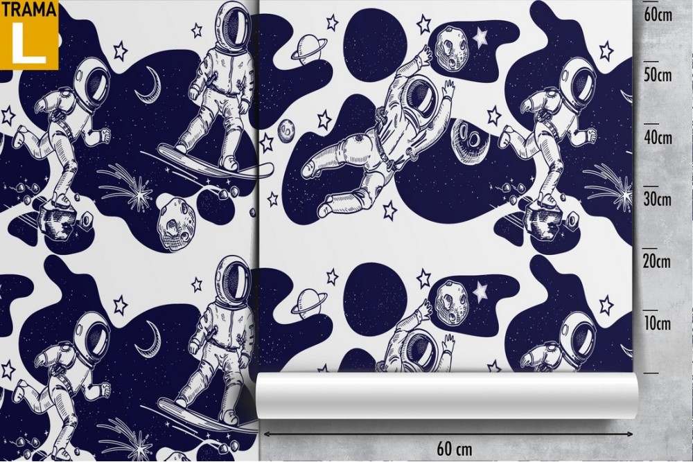 Astronaut wallpaper decoration for children.