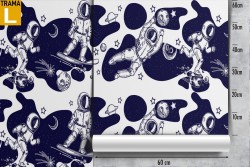 Astronaut wallpaper decoration for children.
