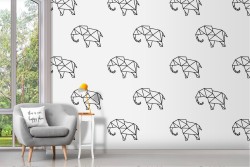 Elephants stylized nature pattern wallpaper.
