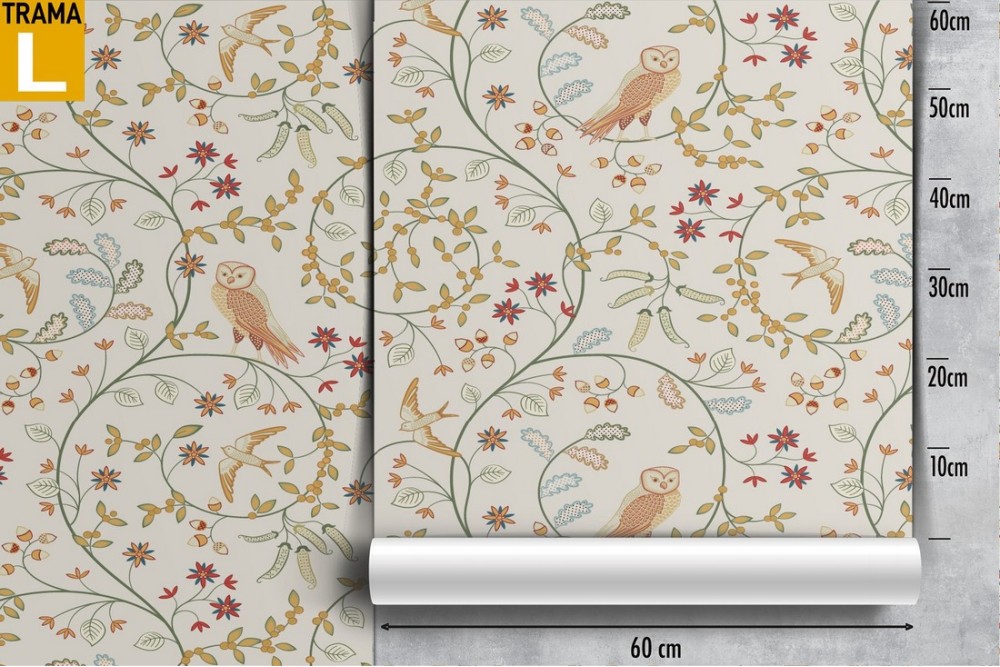 Floral and fauna nature vintage decoration wallpaper.
